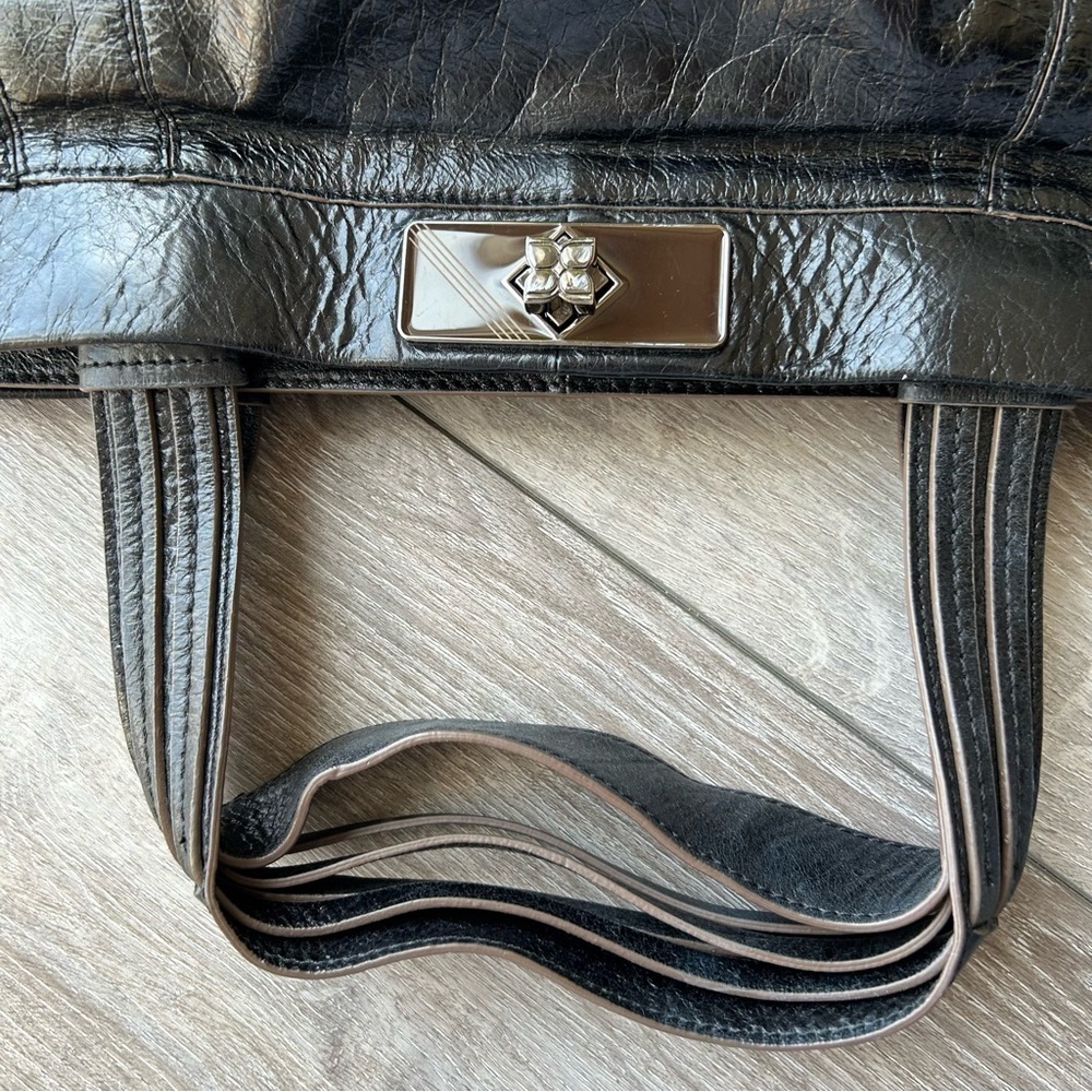 BCBGMAXAZRIA Black Patent Leather Hand Bag - Picture 5 of 16